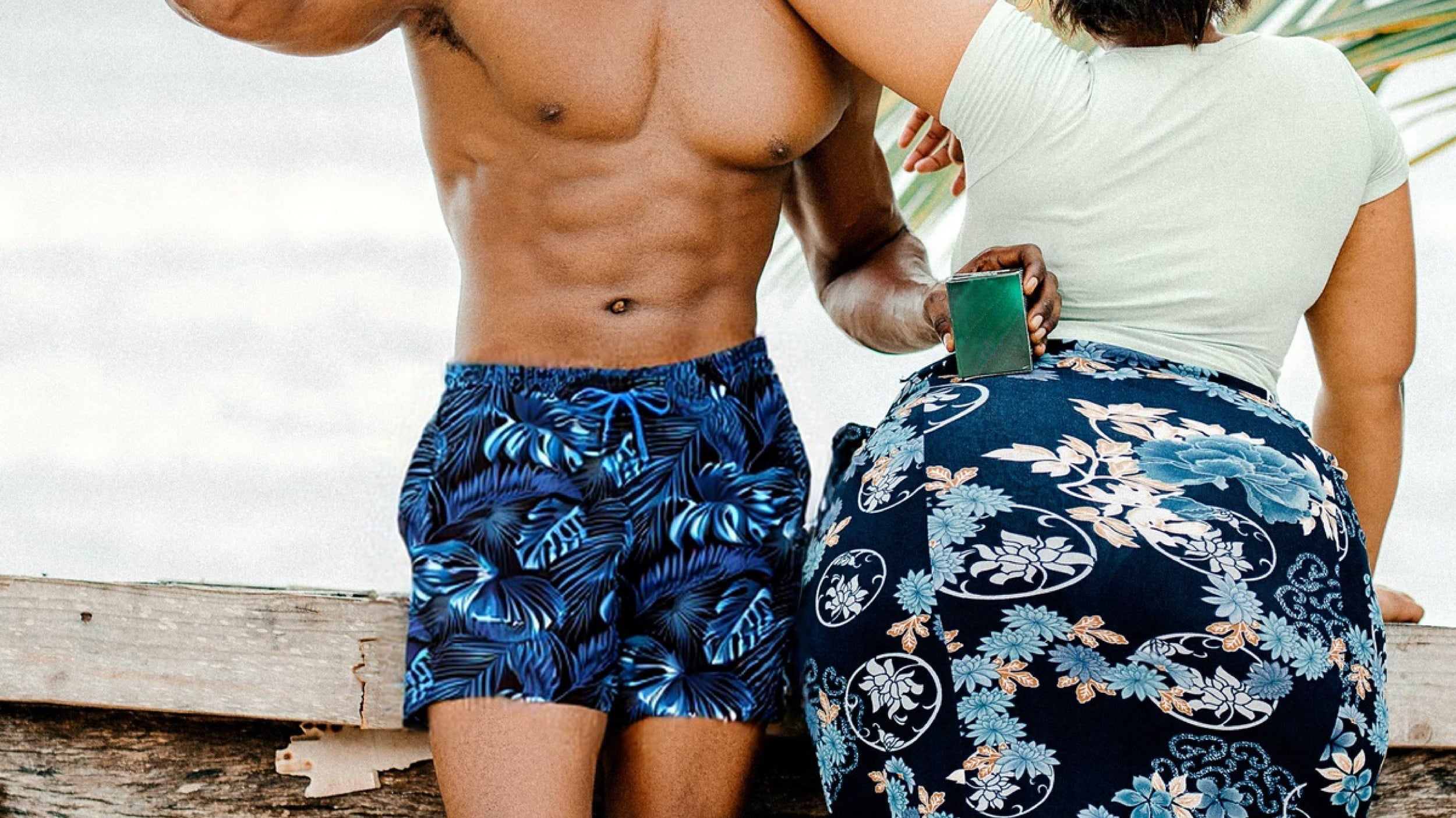 Surfcuz Couple’s Vacation Look – His Shorts, Your Perfect Getaway 🌴☀️