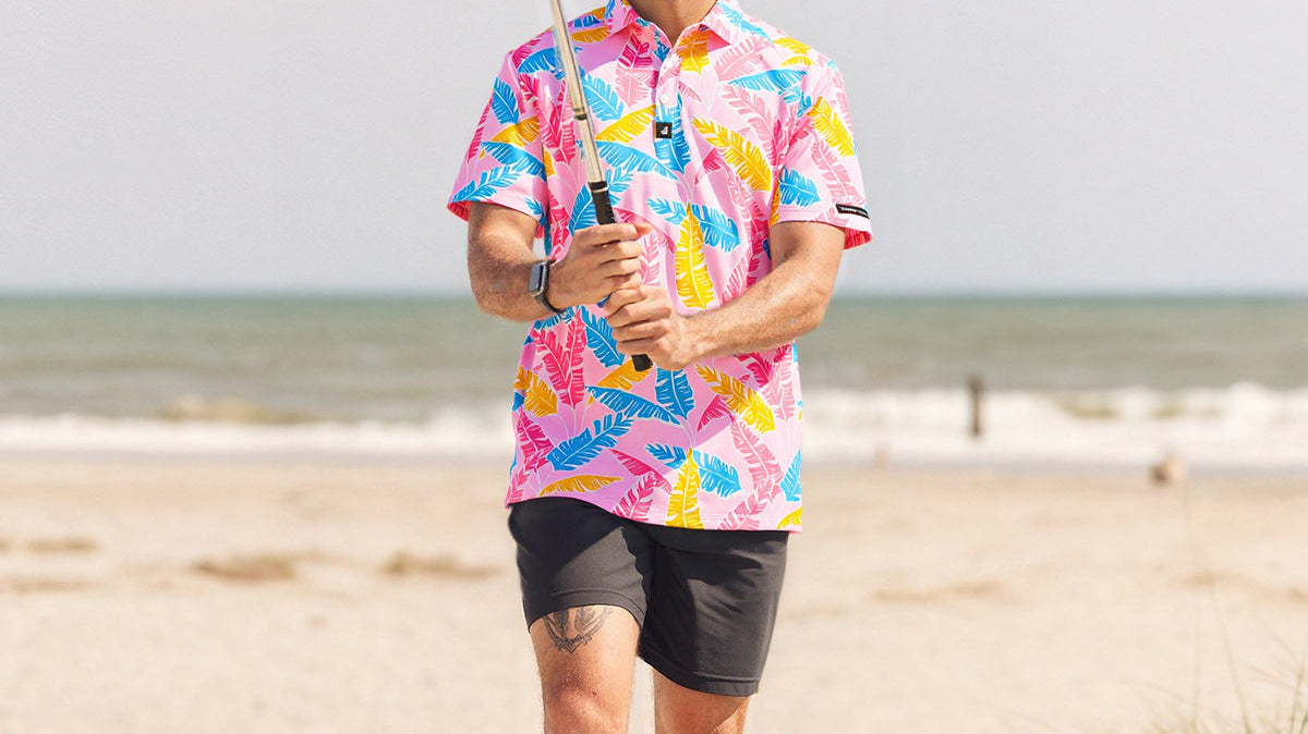 Surfcuz men’s golf polo shirt with lightweight stretch fabric for ultimate comfort