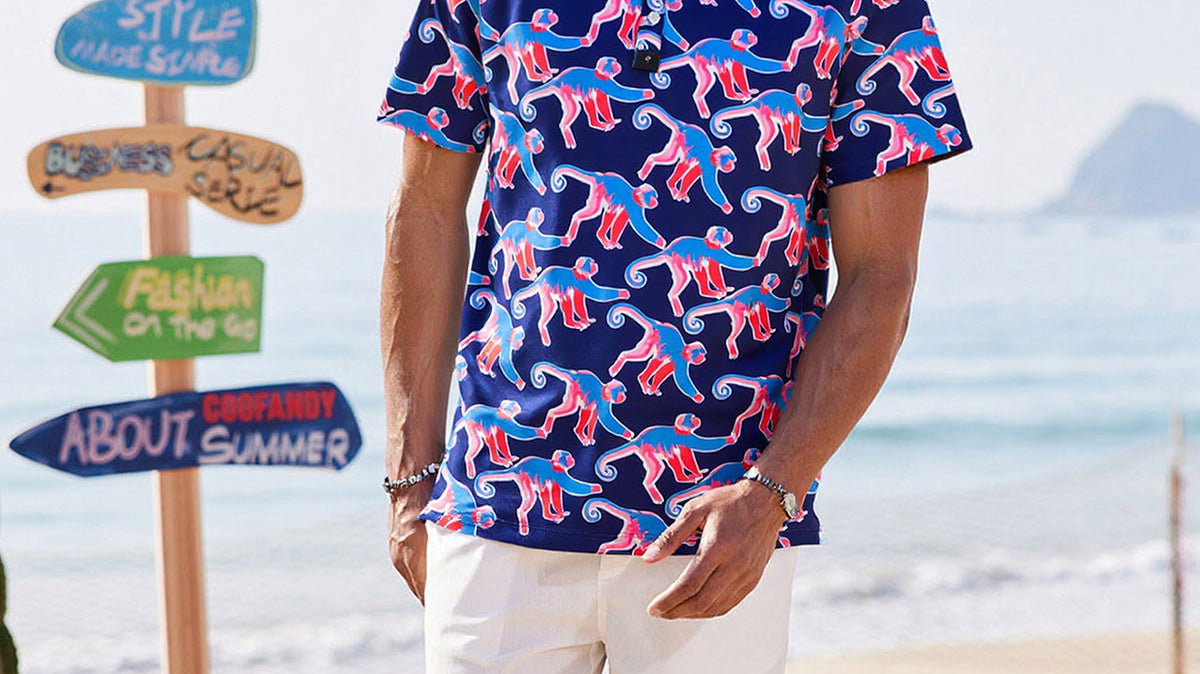 Surfcuz men’s golf polo shirt in breathable fabric, ideal for golf, resort, and casual wear