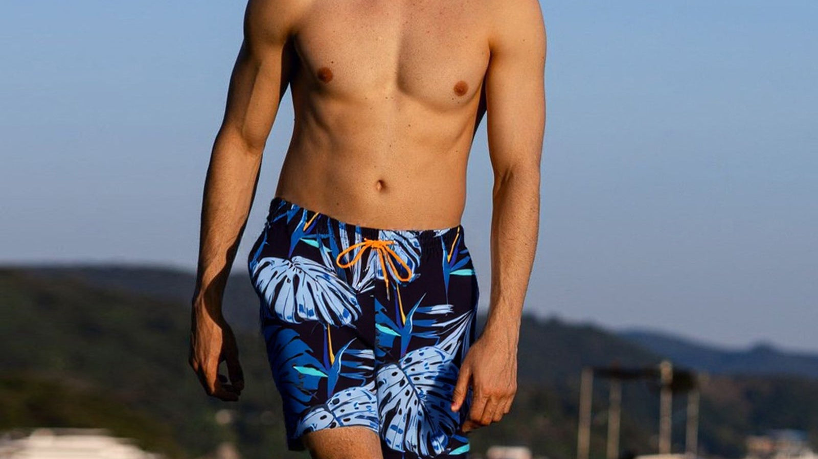 Surfcuz 7-inch inseam 2-in-1 men's swim shorts with compression liner, quick-dry fabric, and beach-ready design