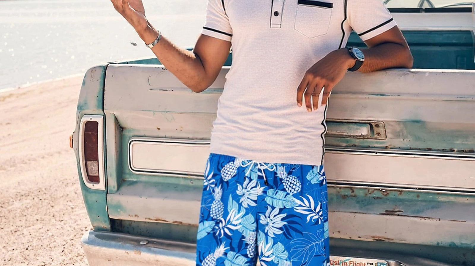 Surfcuz men's swim trunks - quick dry beach vacation shorts for travel and relaxation