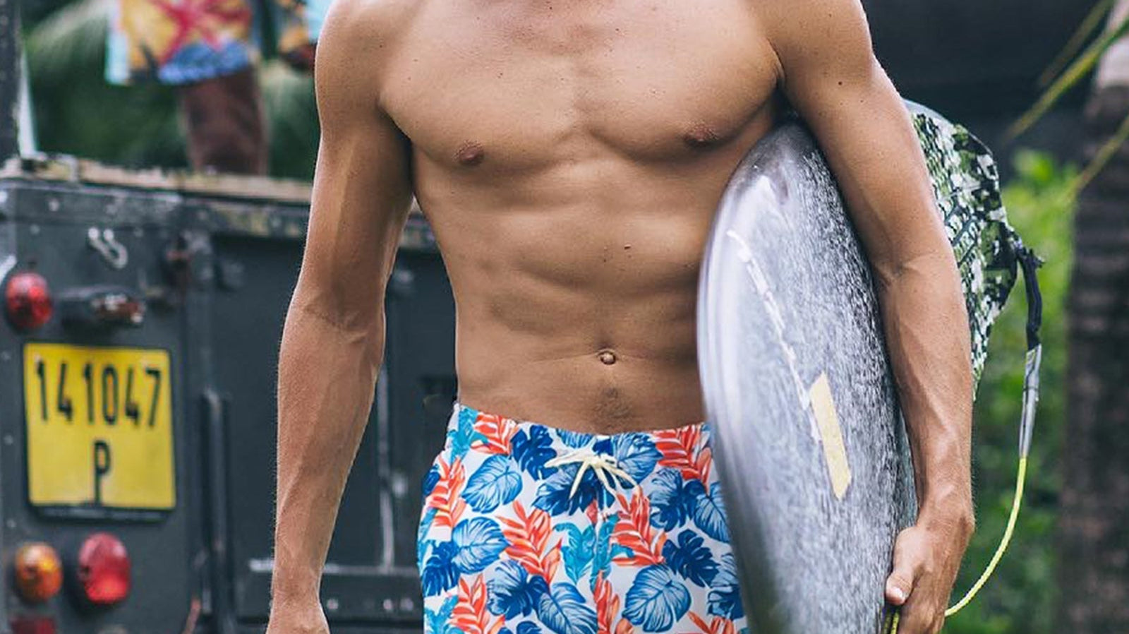 7 inch inseam 2 in 1 men's swim shorts with compression liner, quick dry beachwear by Surfcuz