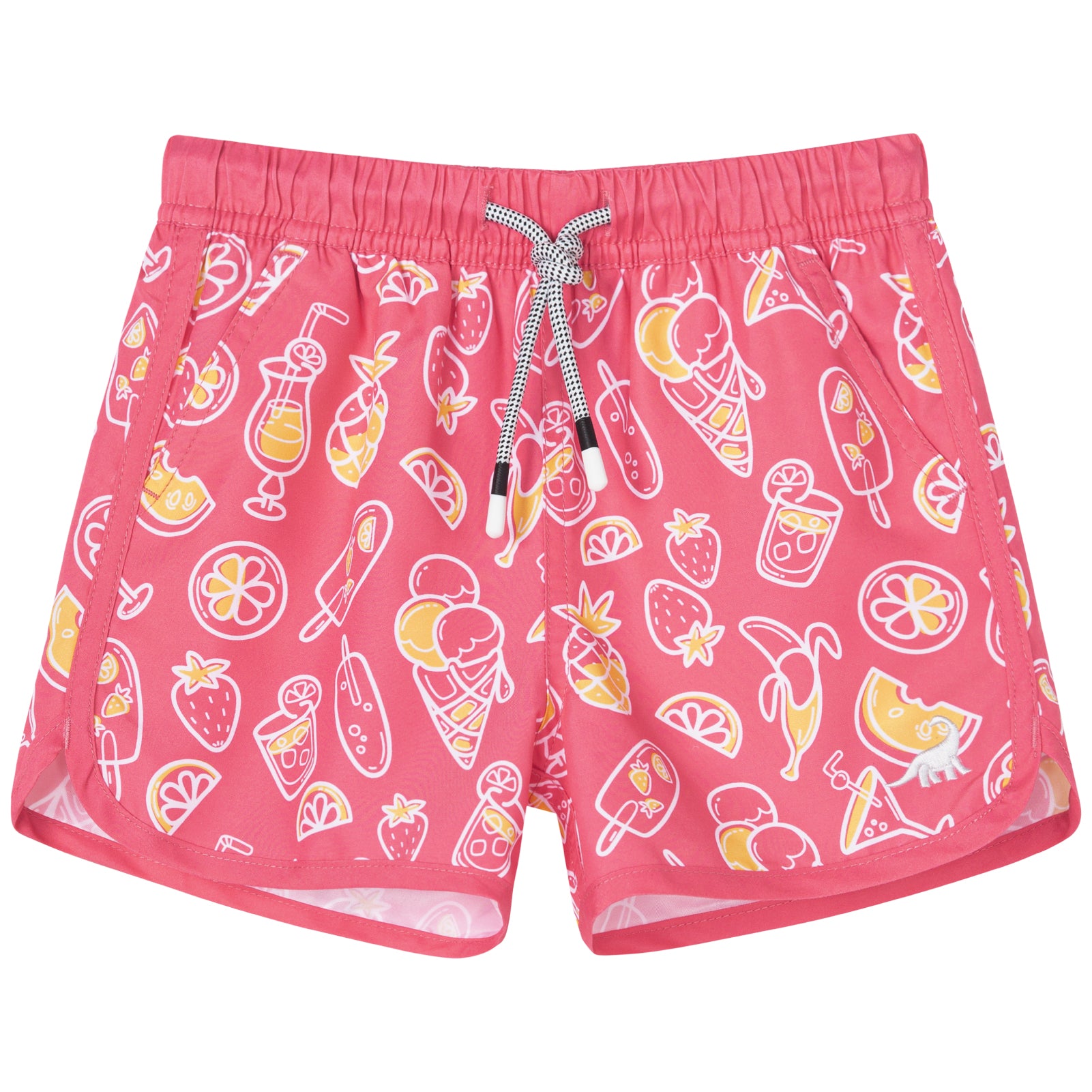 Kids Scollap Hem Swim Trunks With Mesh Lining