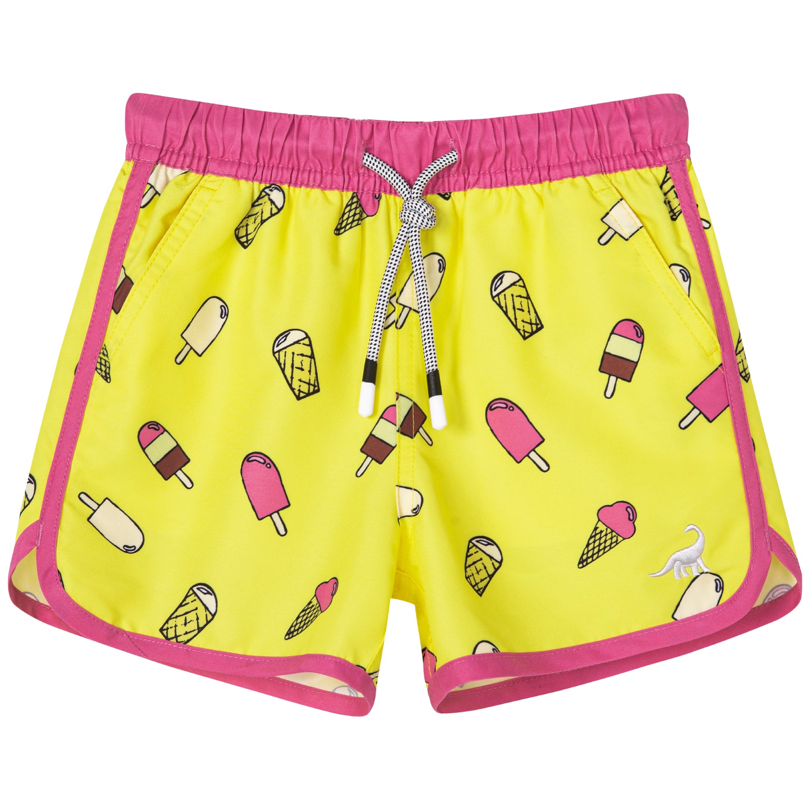 Kids Scollap Hem Swim Trunks With Mesh Lining