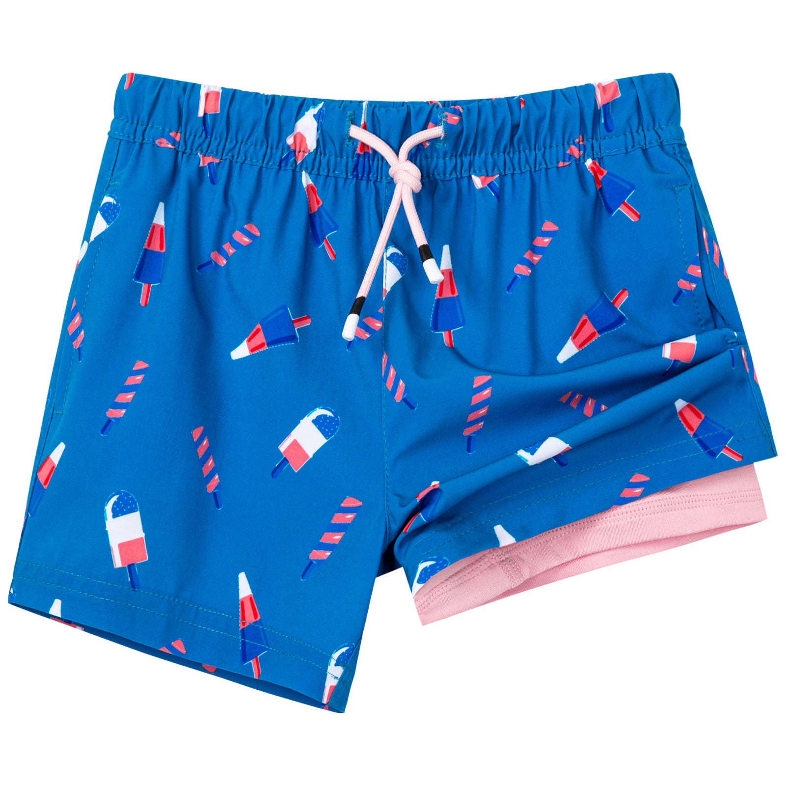 Kid's Quick-Dry 2-in-1 Stretch Swim Trunks With Pockets