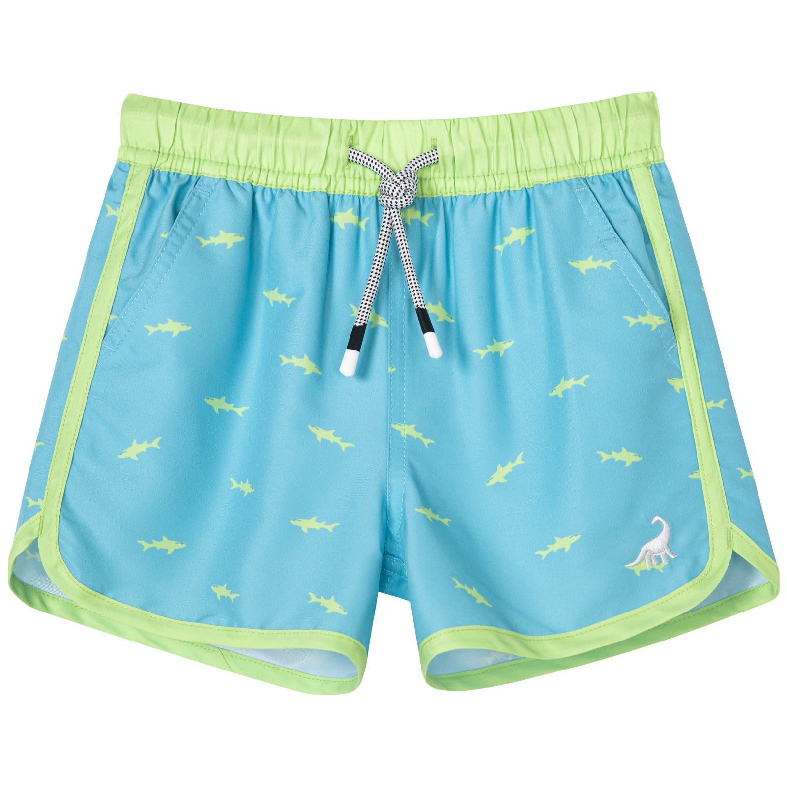 Kids Scollap Hem Swim Trunks With Mesh Lining