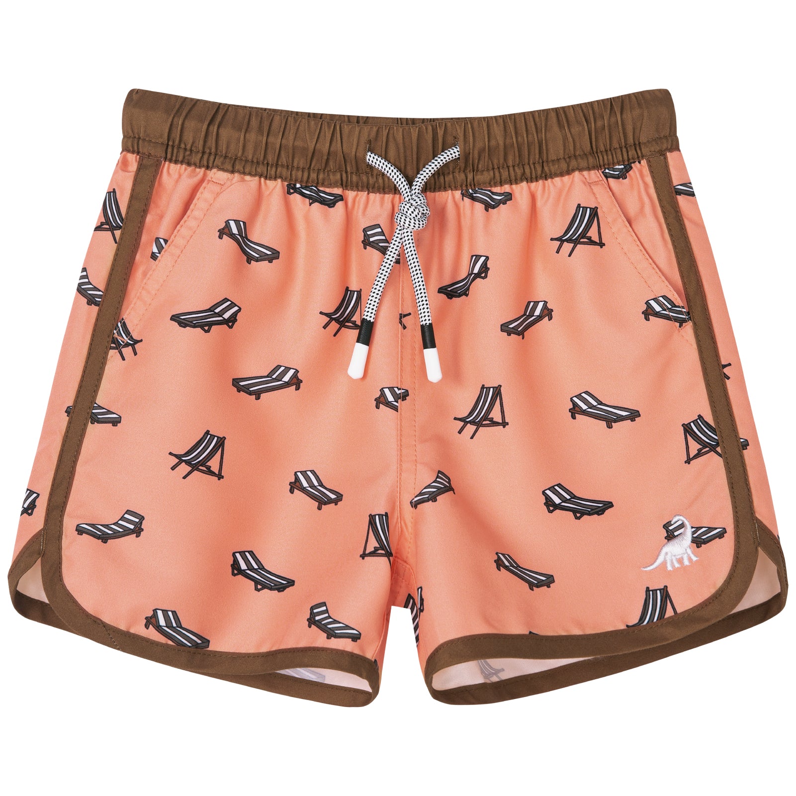 Kids Scollap Hem Swim Trunks With Mesh Lining
