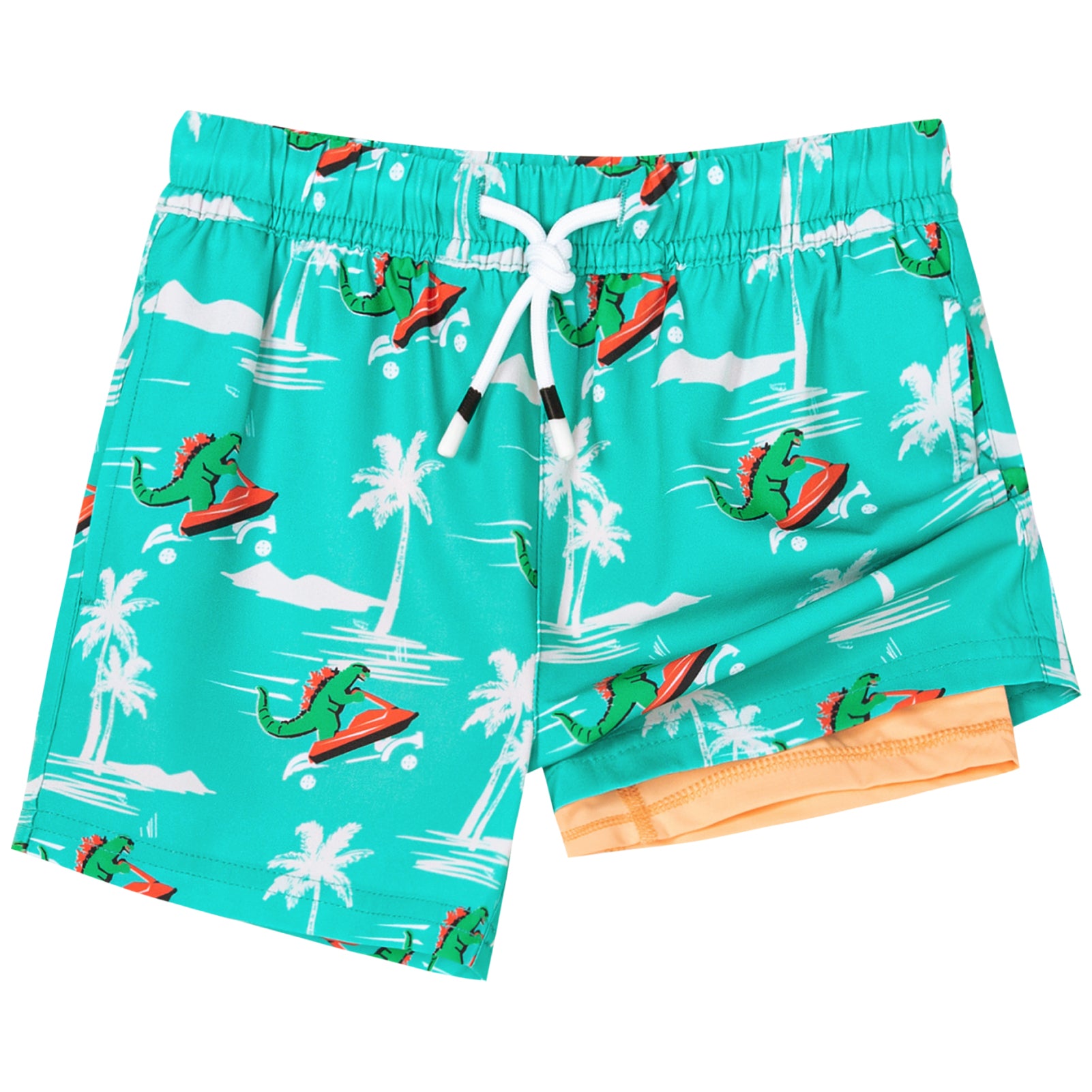 Kid's Quick-Dry 2-in-1 Swim Trunks With Stretch Soft Fabric