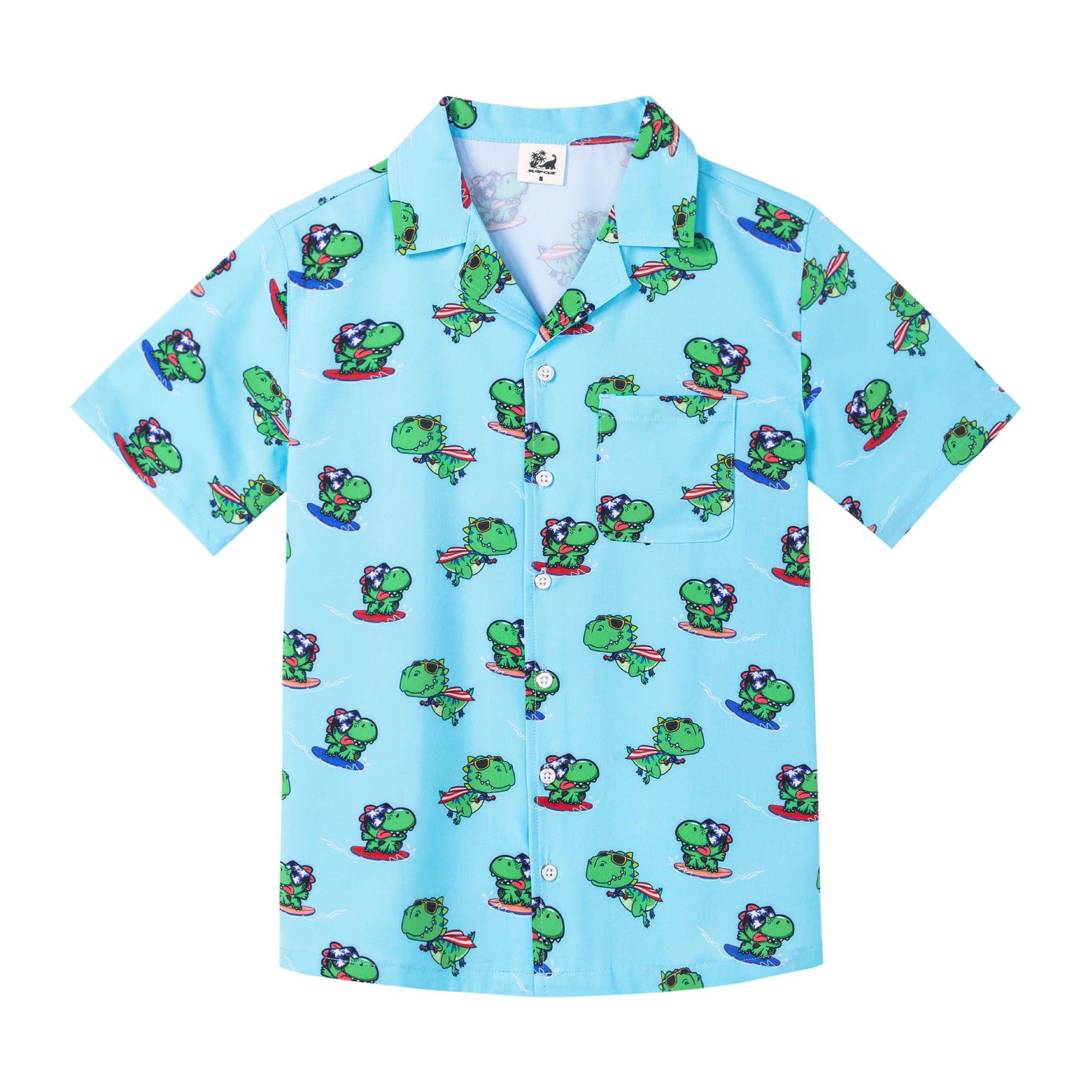 Boys' Hawaiian shirt with green print