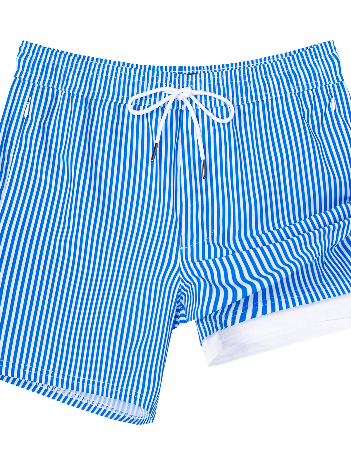 5.5 inch inseam swim shorts with side pockets in blue