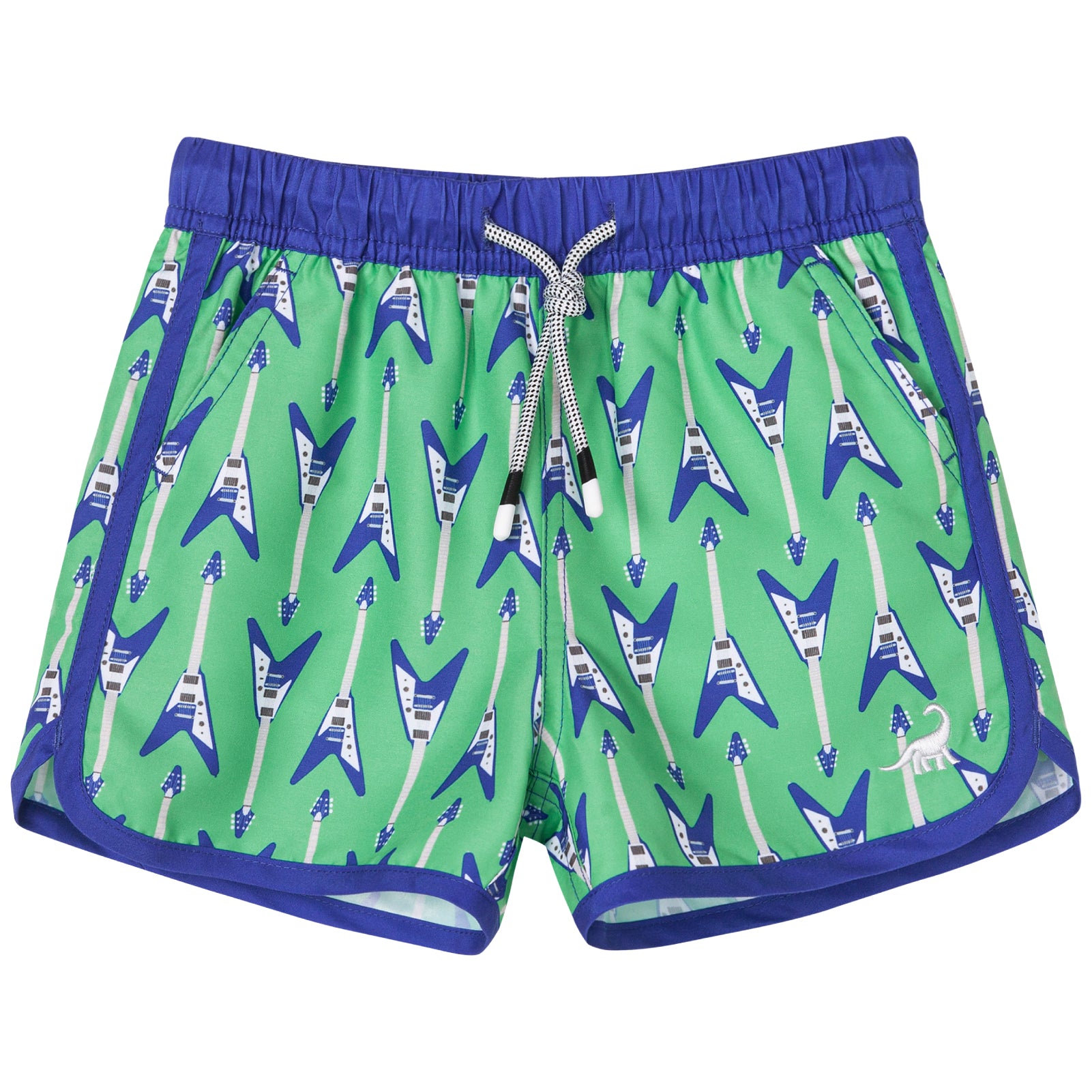 Kids Scollap Hem Swim Trunks With Mesh Lining