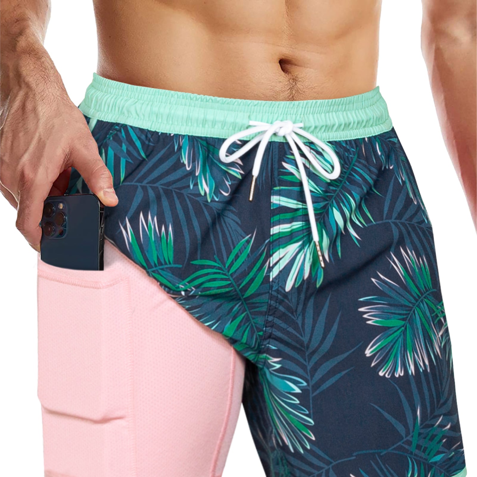 Men's 5 Inch Vintage Quick-Dry Board Shorts