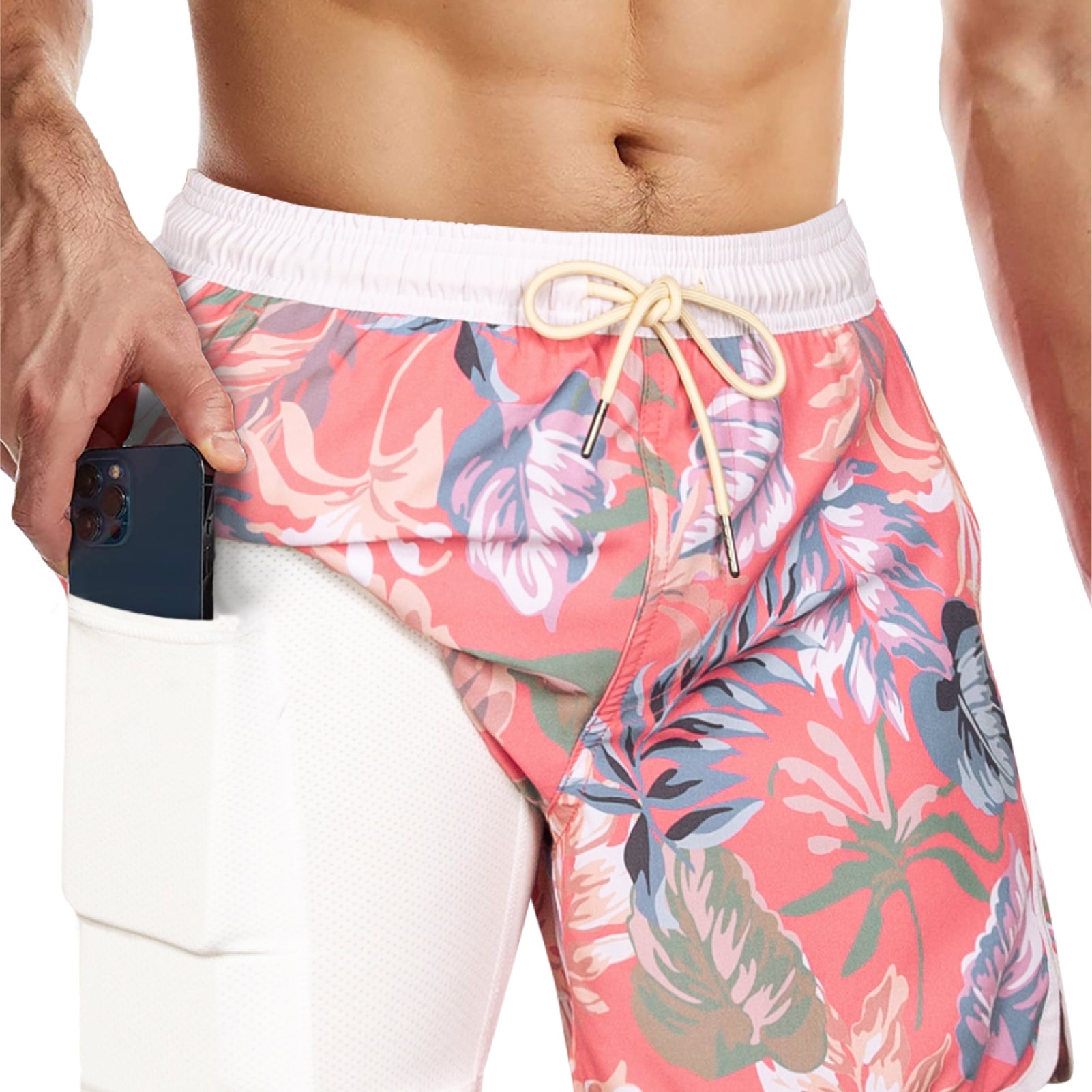 Men's 5 Inch Vintage Quick-Dry Board Shorts