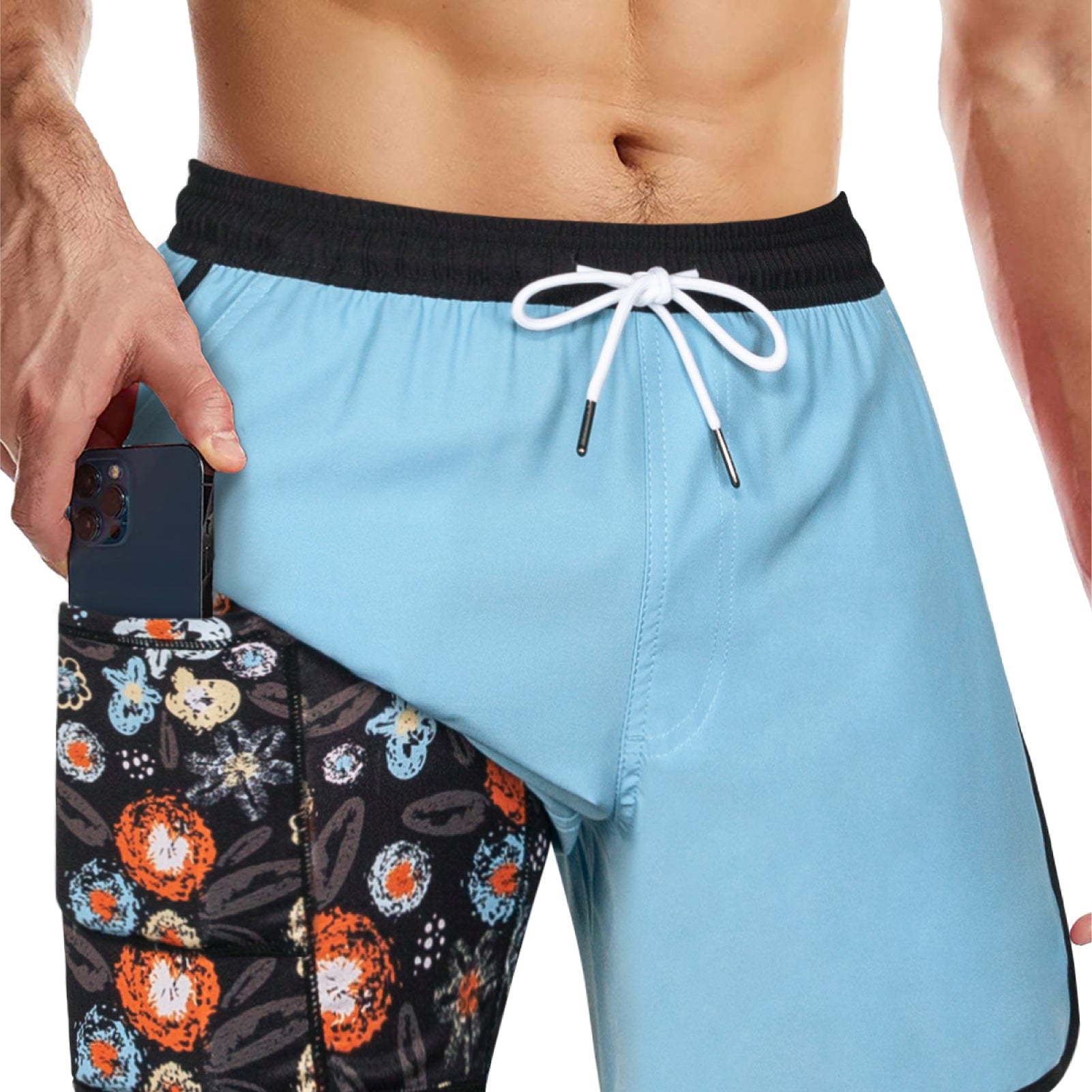 Men's 5 Inch Vintage Board Shorts With Stretch Lining