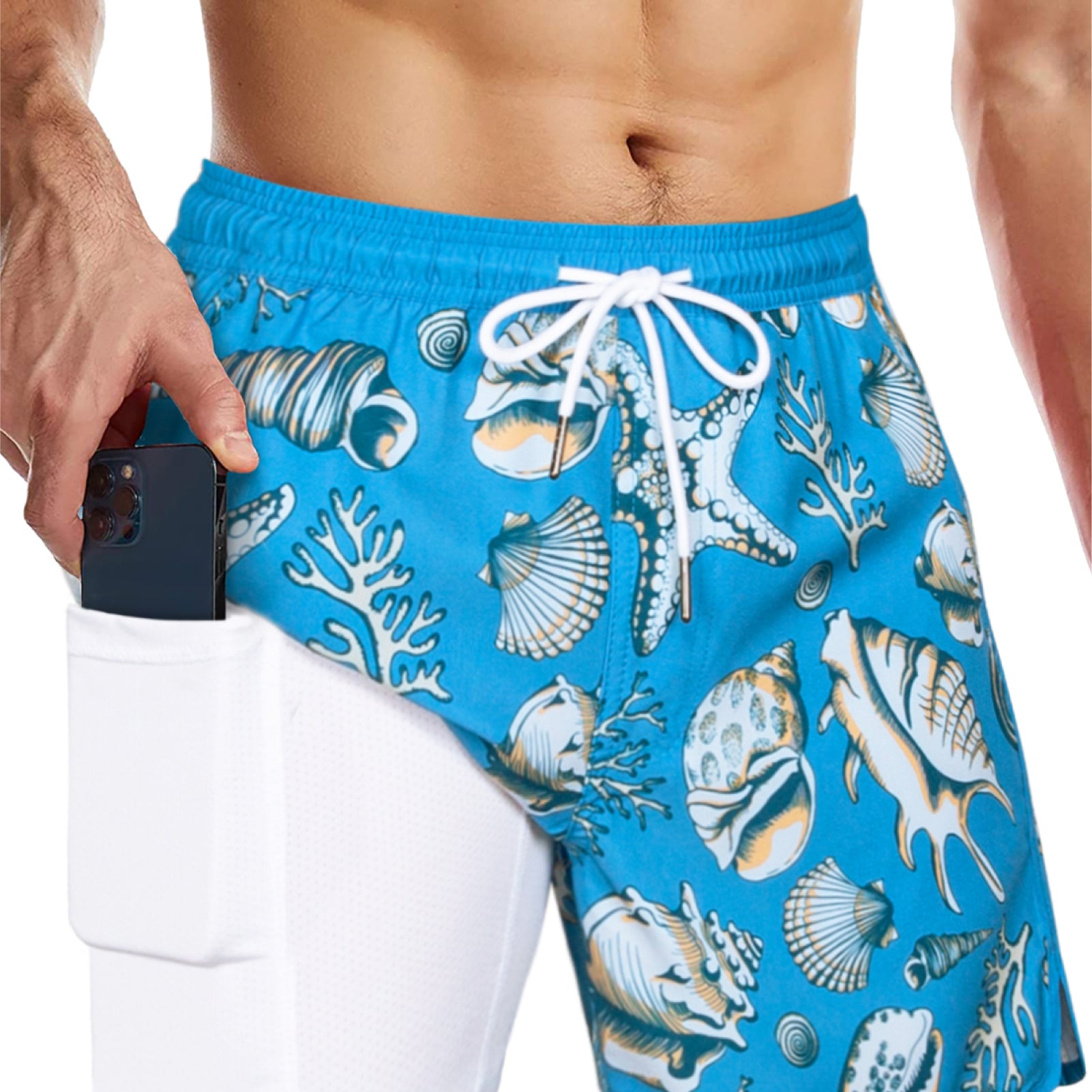 Men's 5 Inch Vintage Quick-Dry Board Shorts