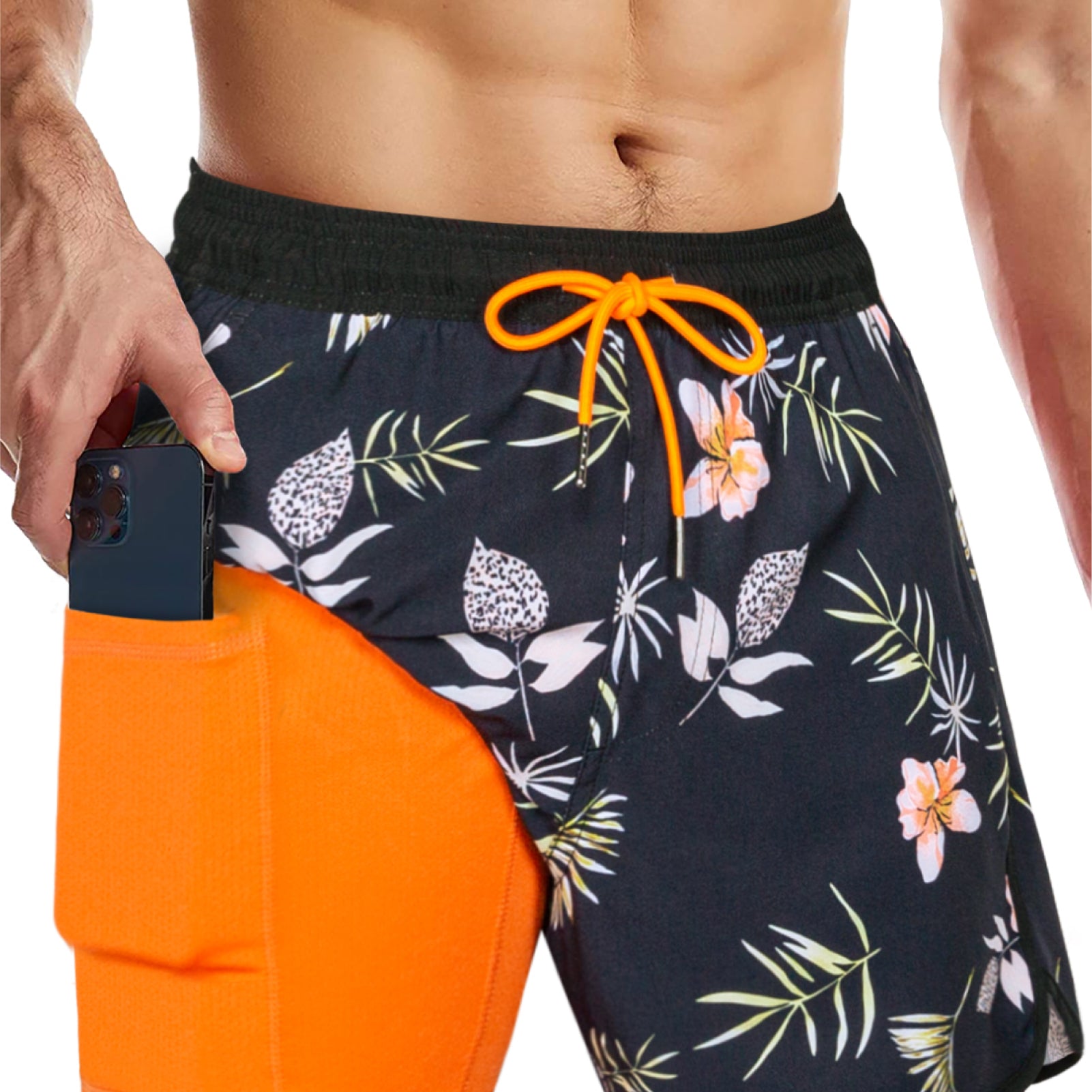 Men's 5 Inch Vintage Quick-Dry Board Shorts