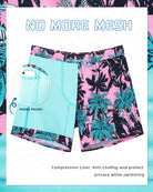 5.5 inch inseam men's swim shorts in navy blue quick-dry fabric