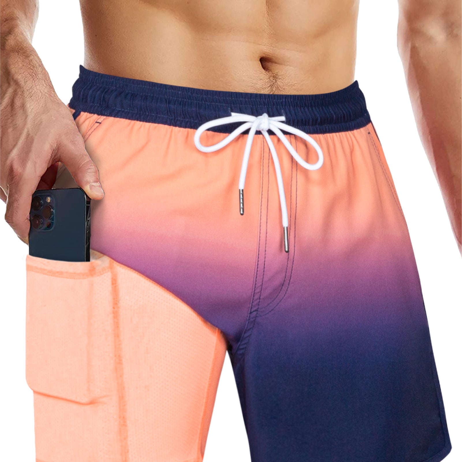 Men's 5 Inch Vintage Board Shorts With Stretch Lining