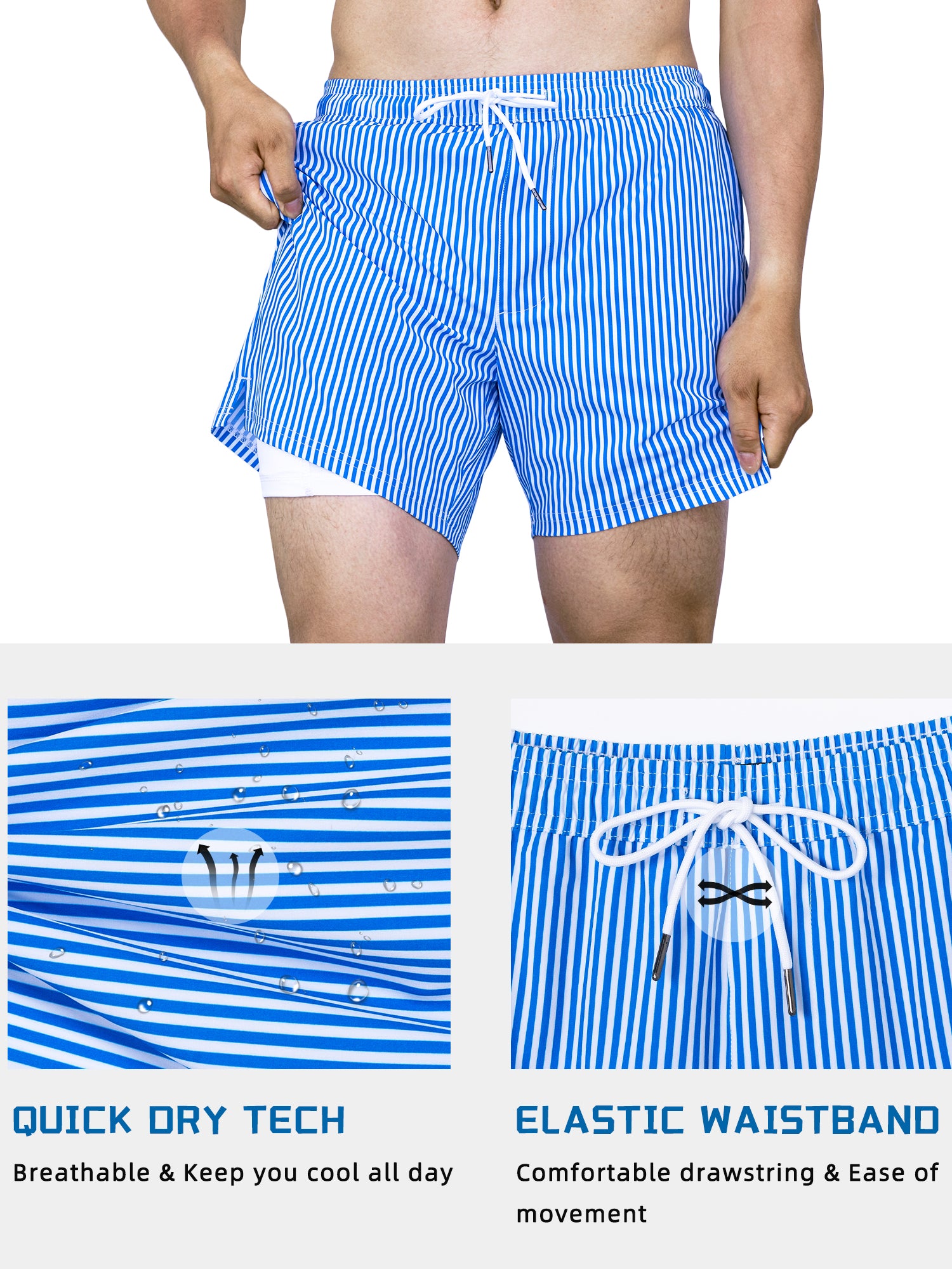 Lightweight mesh-lined 5.5 inch inseam men's swim trunks