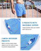 Blue stripe 5.5 inch inseam men's swim trunks