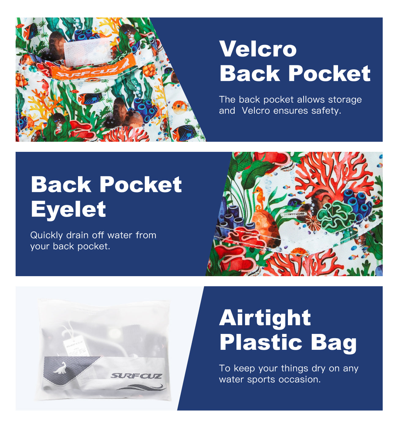 Surfcuz 5 inch inseam men’s resort quick dry swim shorts