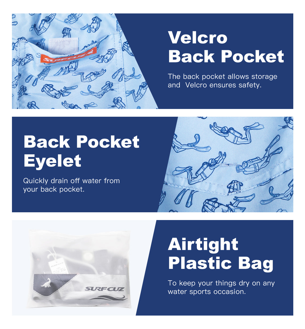 Surfcuz quick dry 5 inch shorts for men’s beach style