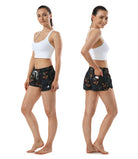 Fast-dry soft fit 2.5 inch inseam women's black surf shorts, ideal for paddle boarding and seaside vacations