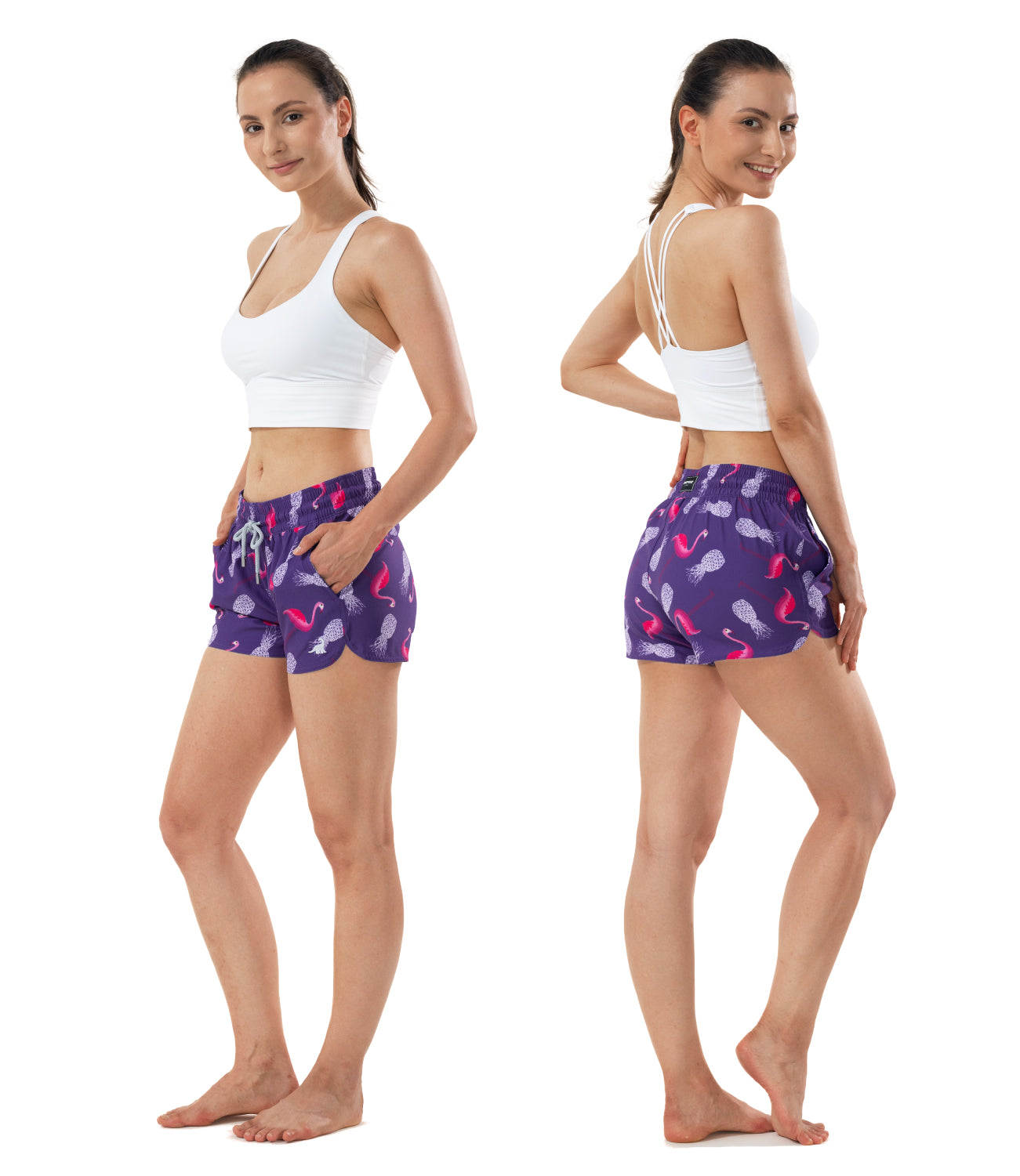 Womenโs quick dry surf shorts for swimming
