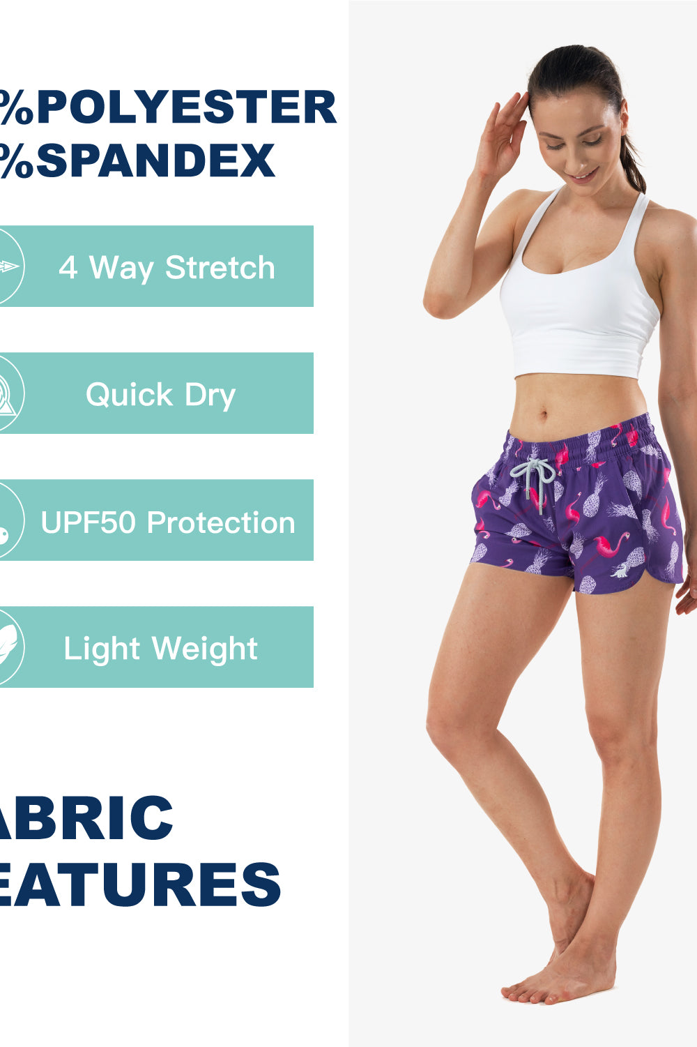 Women’s athletic quick drying board shorts