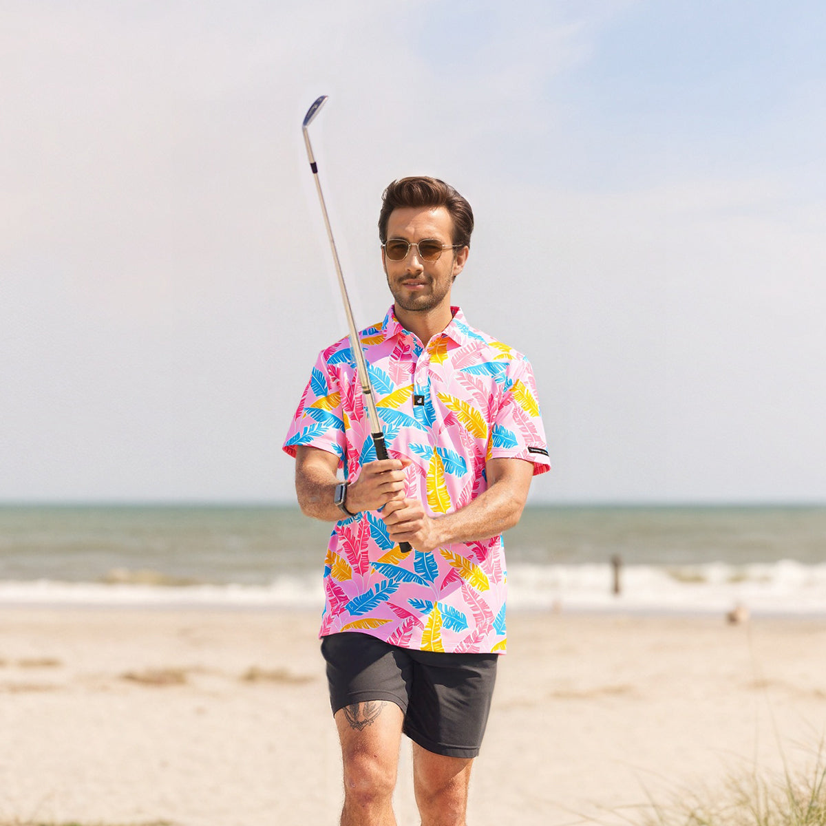 Men's Quick-Dry Stretch Golf Polo Shirts