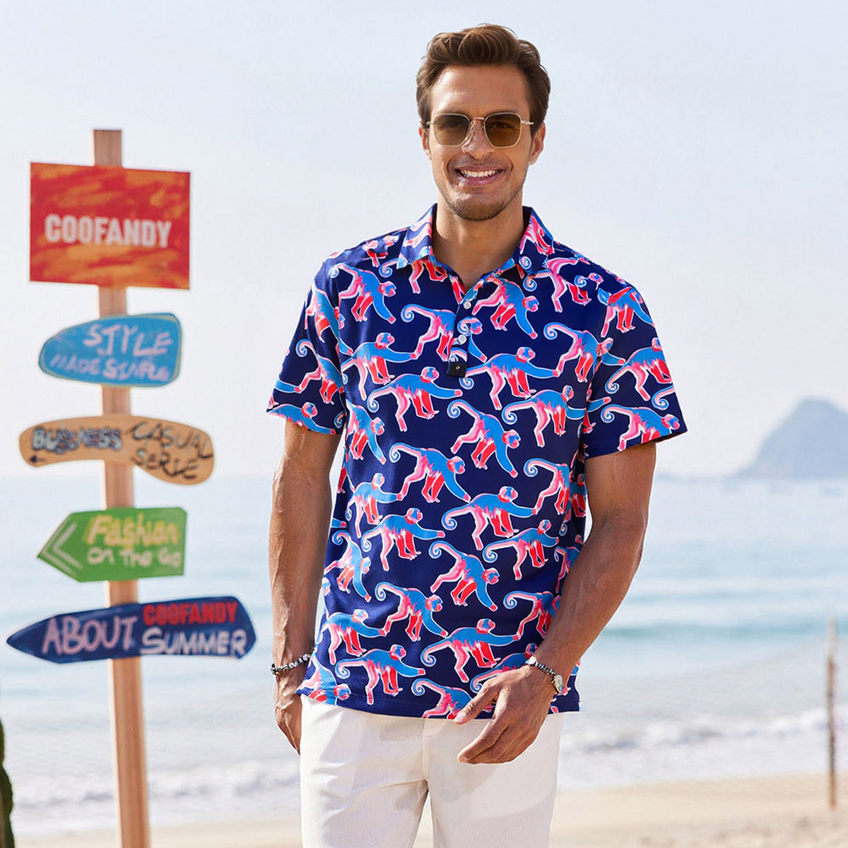 Men's Quick-Dry Stretch Golf Polo Shirts