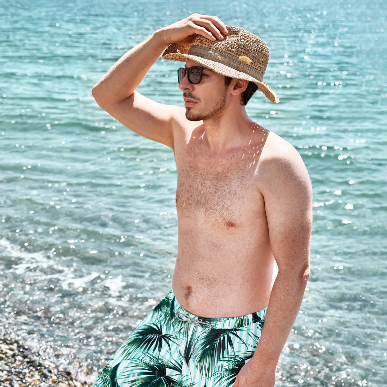 Men's Quick-Dry7 Inch Casual Swim Shorts With Soft Mesh Liner