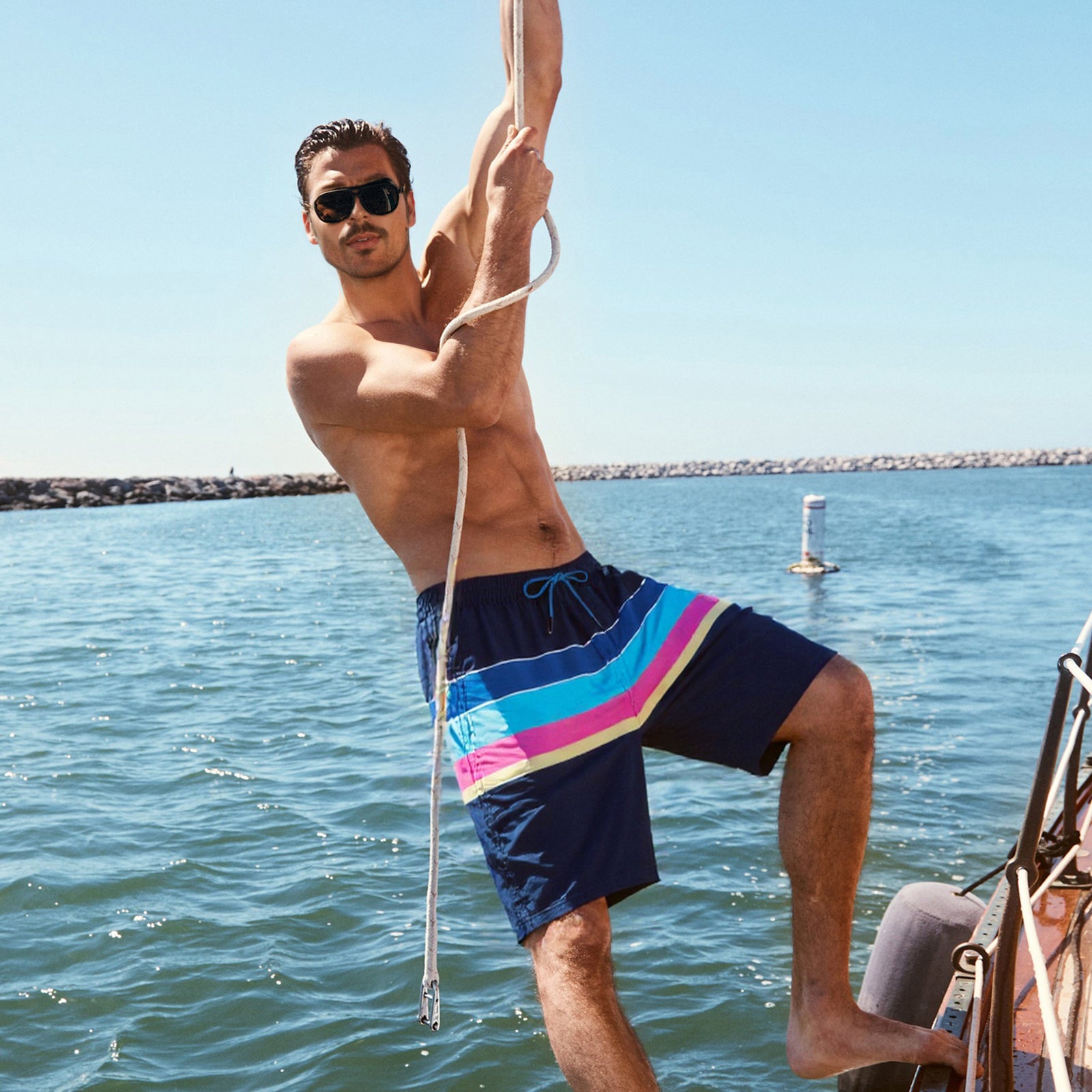 Men's 9-Inch 2-in-1 Quick-Dry Swim Trunks with Stretch Liner