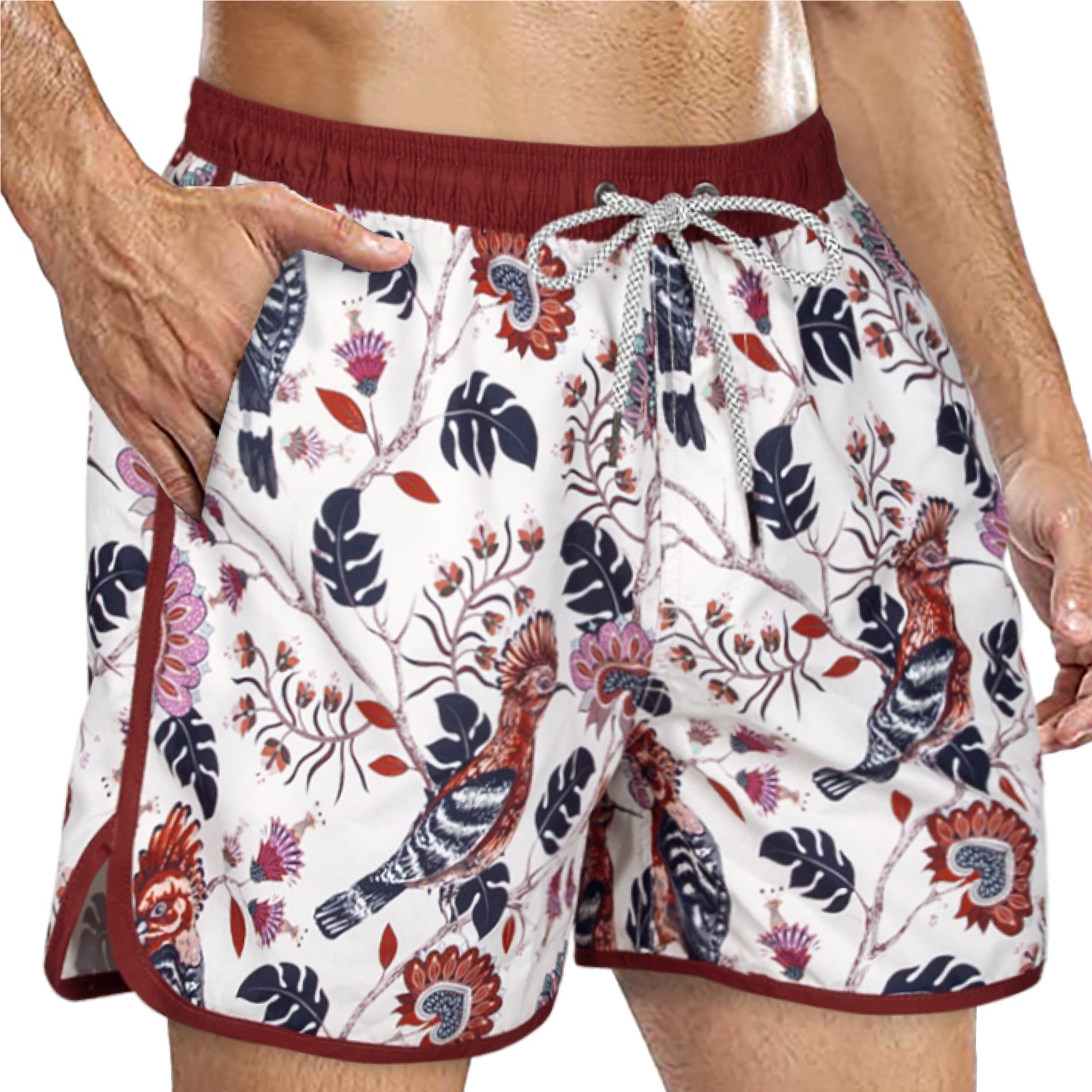 Men's Mesh Lining Vintage Swim Trunks
