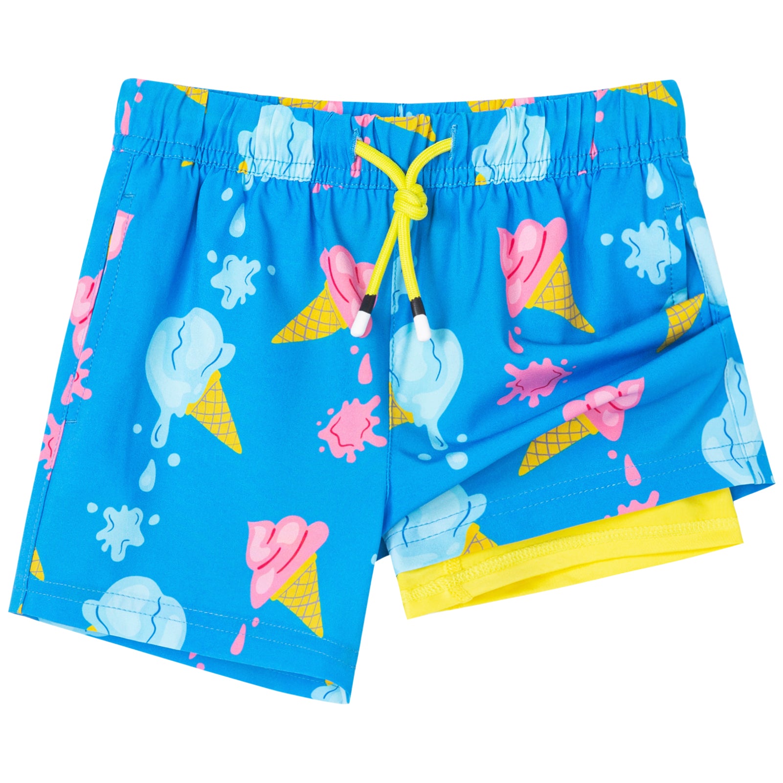Kid's Quick-Dry 2-in-1 Stretch Swim Trunks With Pockets