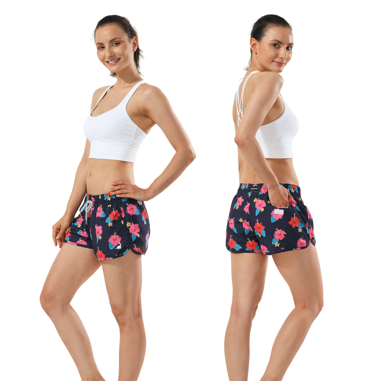 Quick dry elastic shorts for women vacation