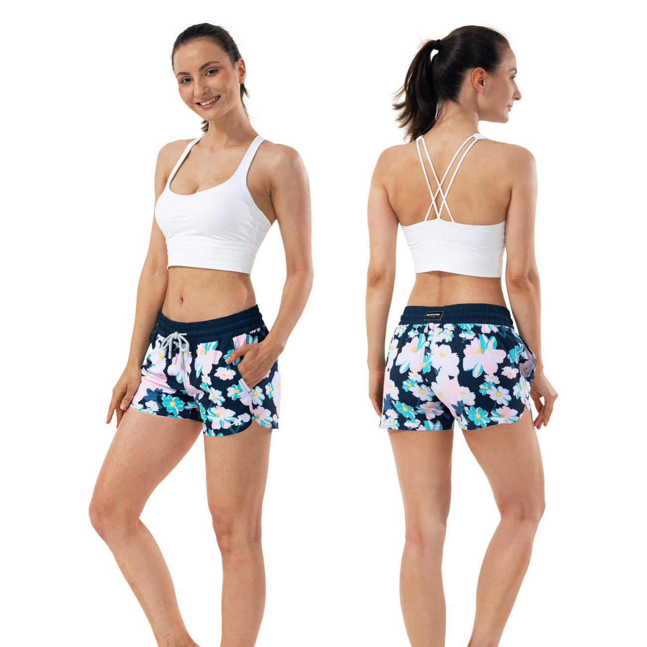 white women's swim shorts
