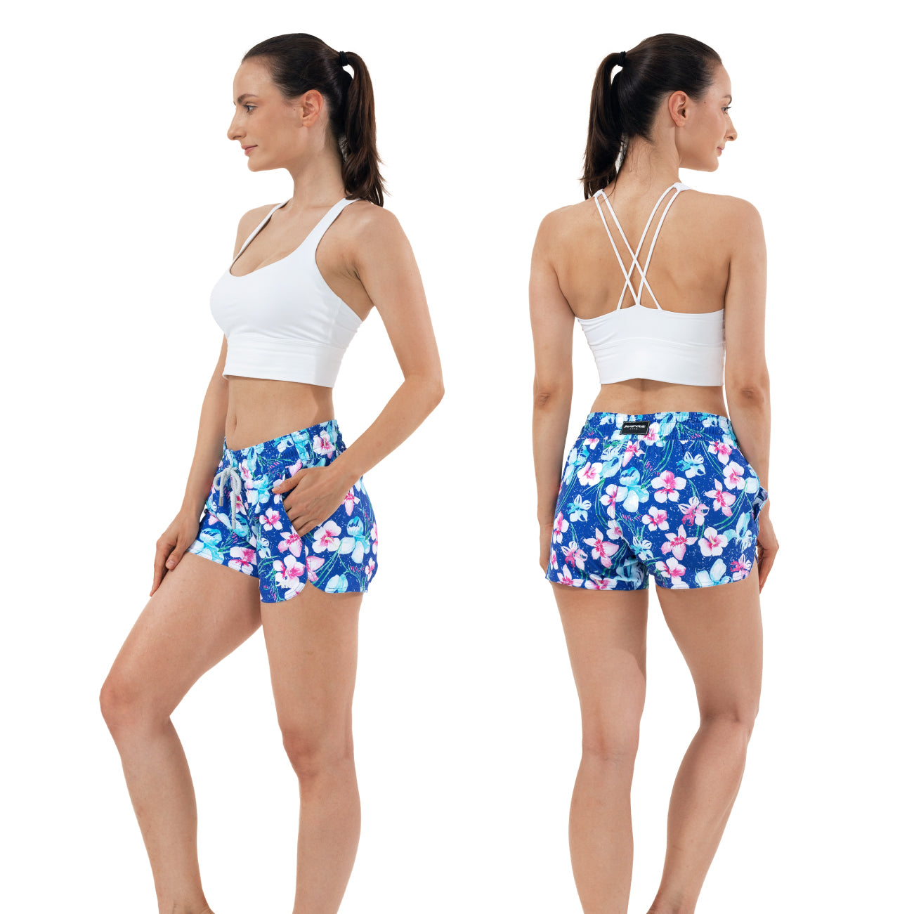 Womenโs 3.5 inch inseam workout swim shorts