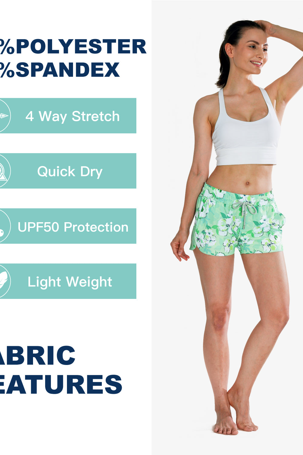 Versatile 3.5 inch inseam surf shorts for women