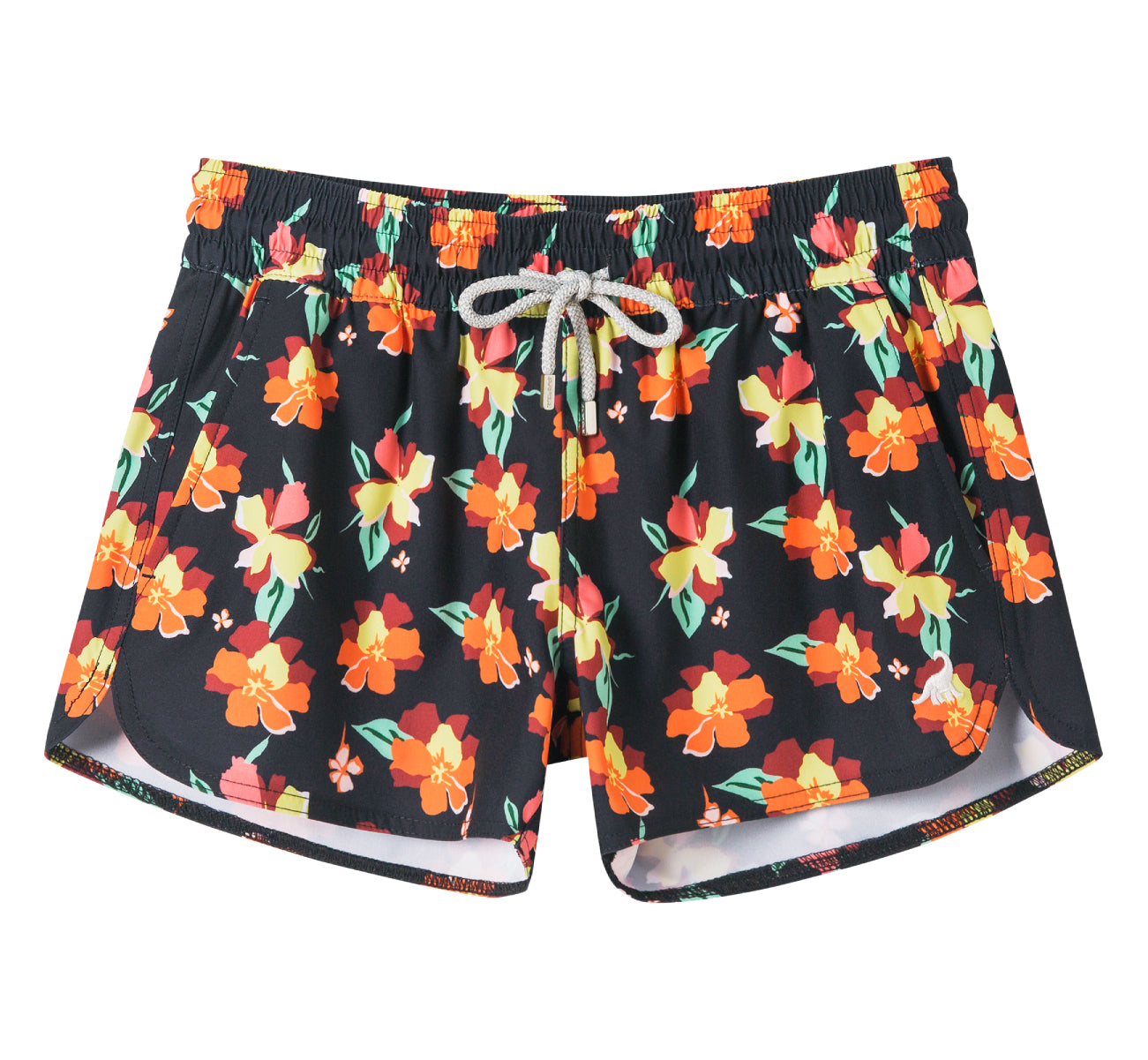Quick drying elastic waist womenโs swim shorts