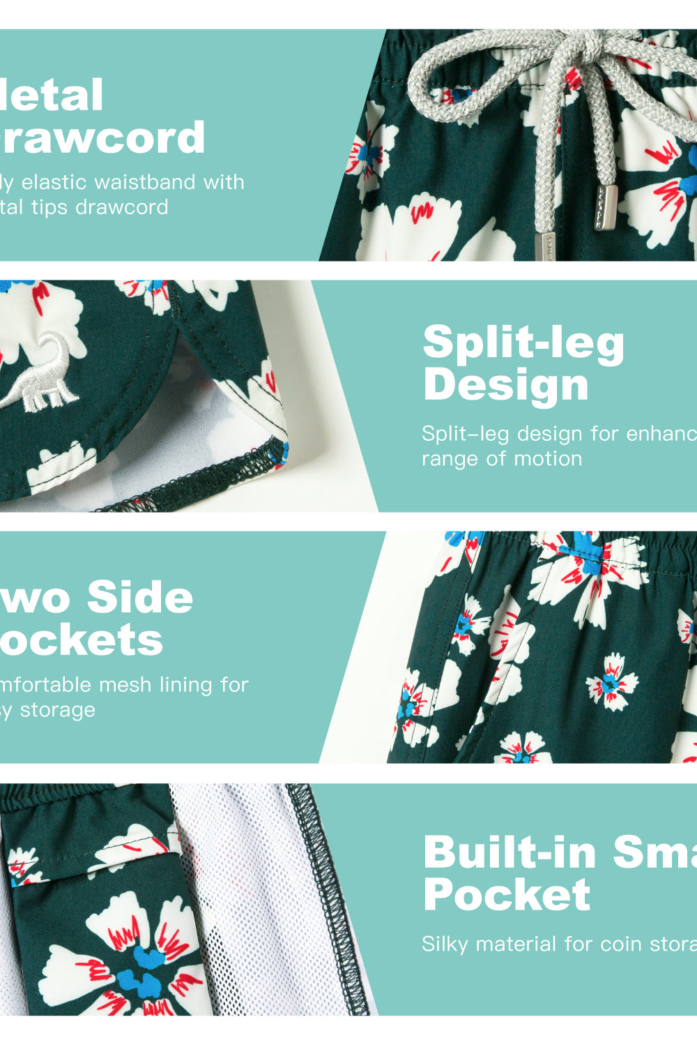 Lightweight surf shorts for women with 3.5 inseam