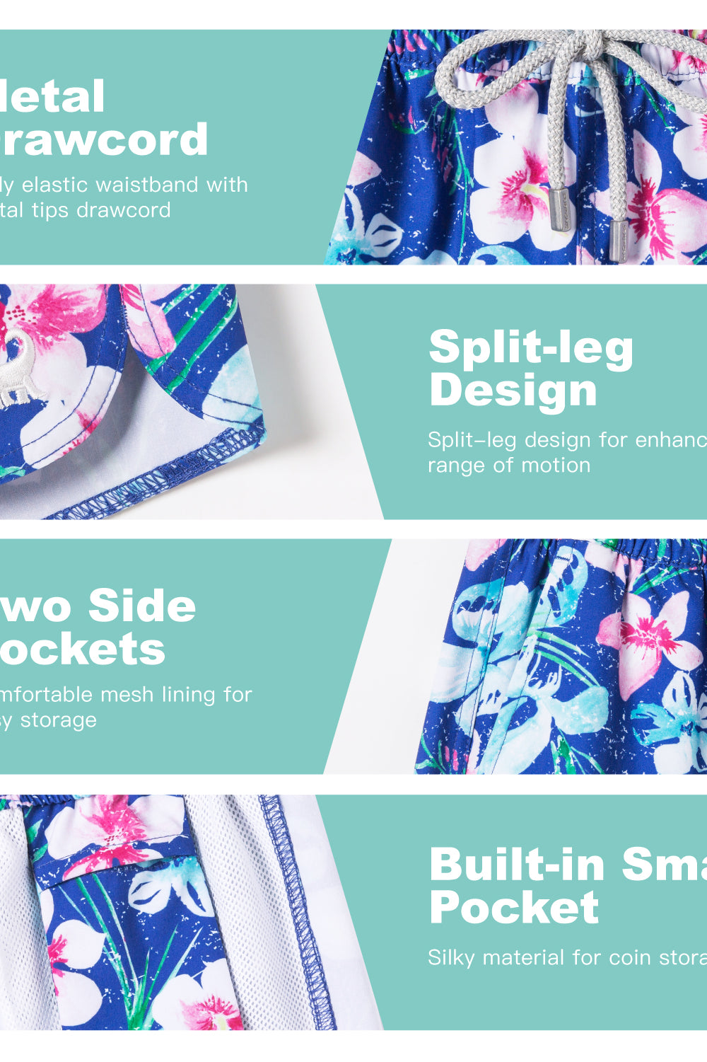 Lightweight 3.5 inch inseam swim shorts for women