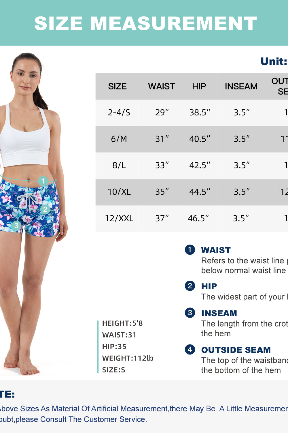 Women’s 3.5 inch inseam summer surf shorts