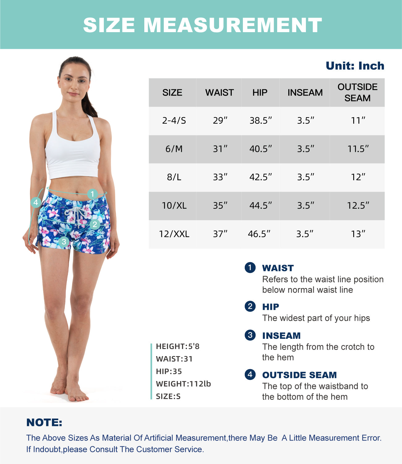 Womenโs 3.5 inch inseam summer surf shorts
