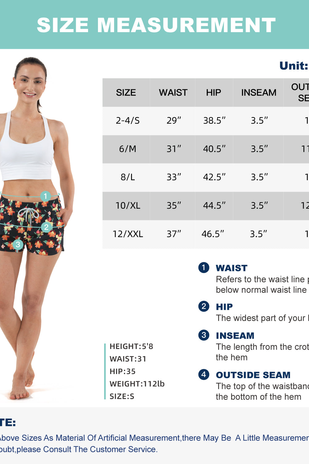 Casual quick dry stretch shorts for women beachwear