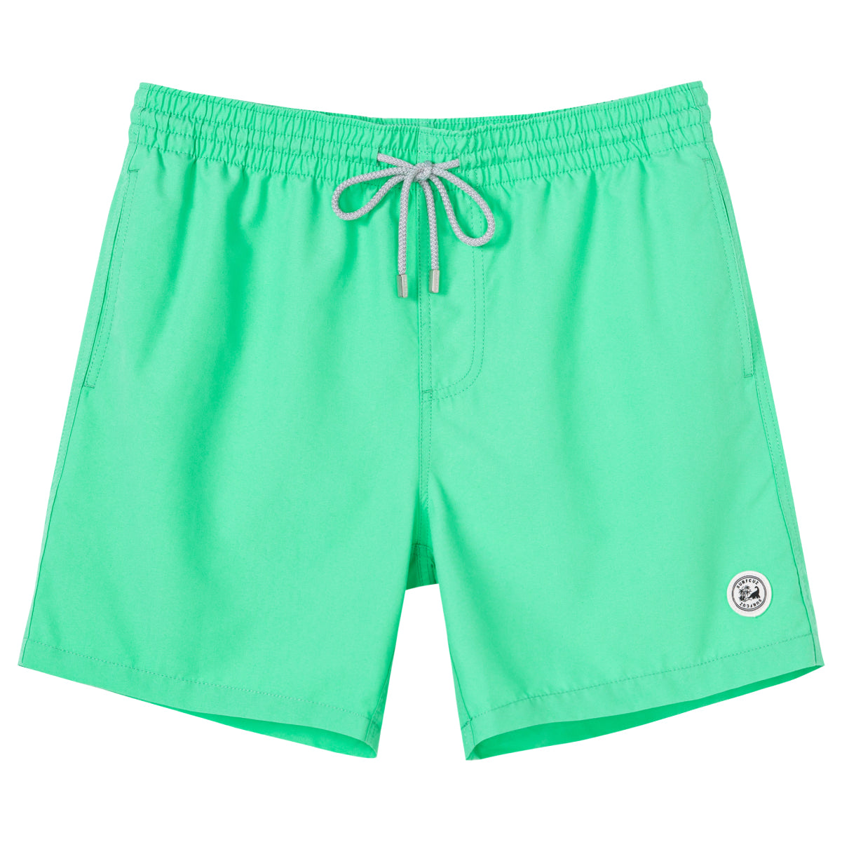 Men's Solid Color Swim Trunk With Mesh Liner & Pockets
