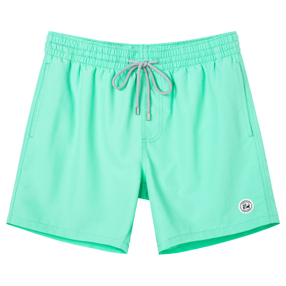 Men's Solid Color Swim Trunk With Mesh Liner & Pockets