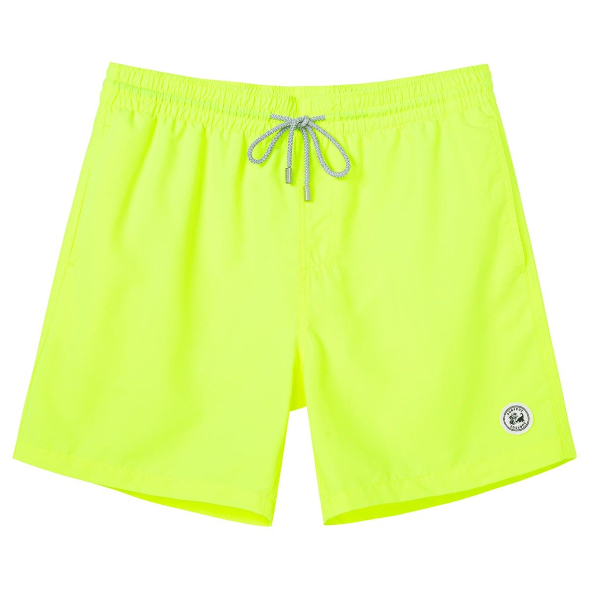 Men's Solid Color Swim Trunk With Mesh Liner & Pockets