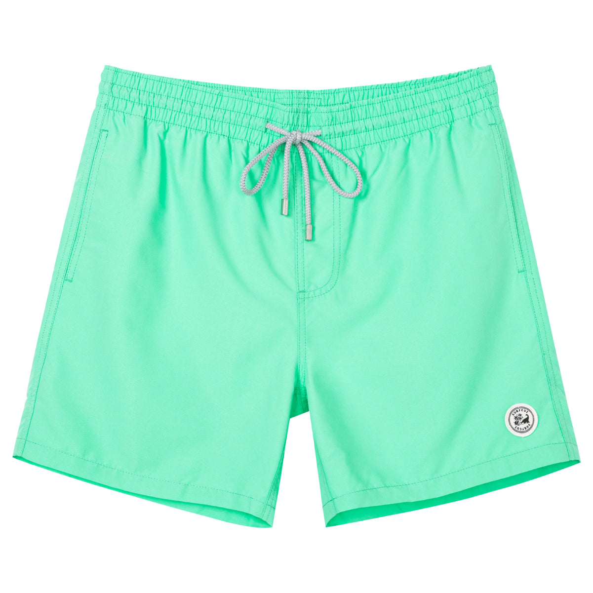 Men's Solid Color Swim Trunk With Mesh Liner & Pockets