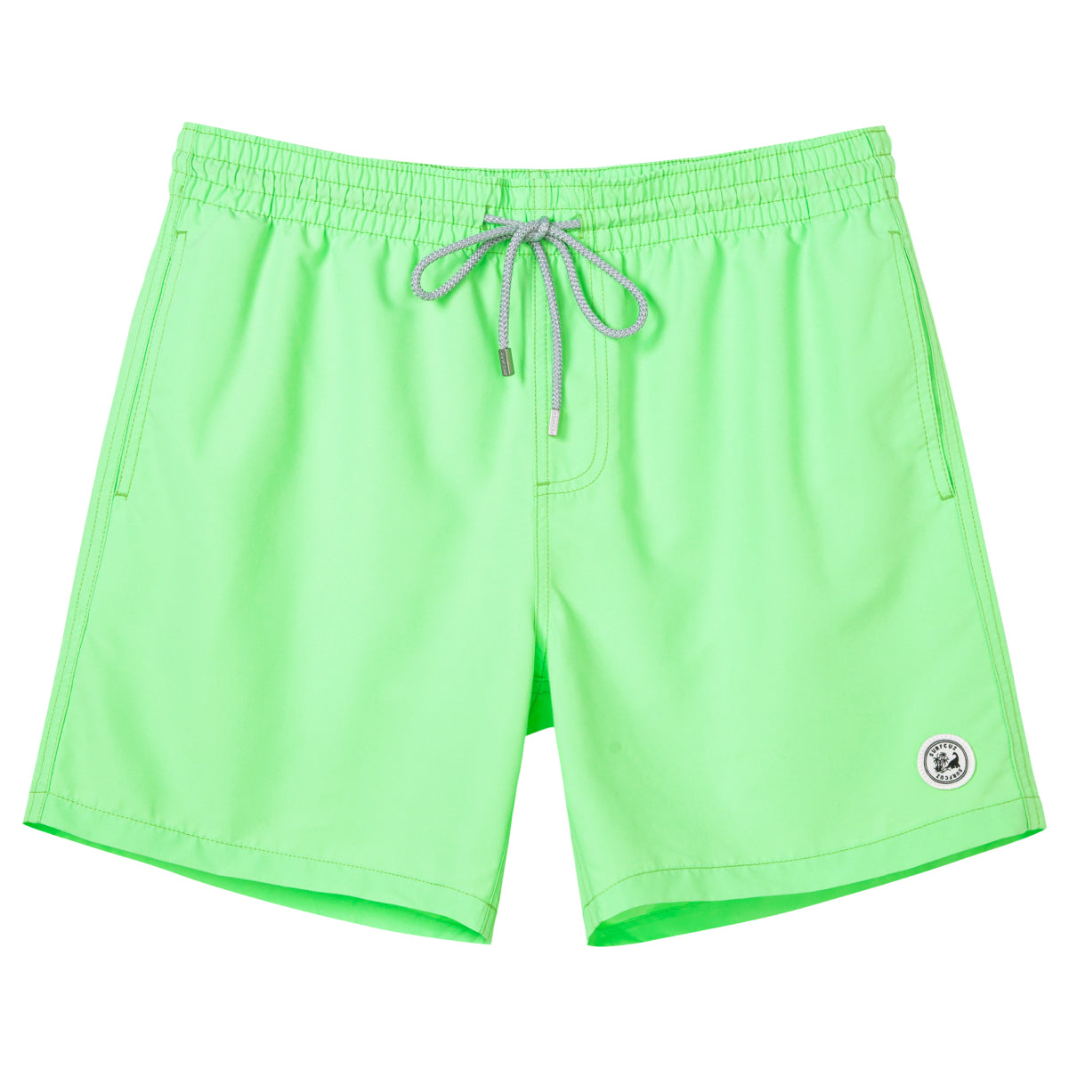 Men's Solid Color Swim Trunk With Mesh Liner & Pockets